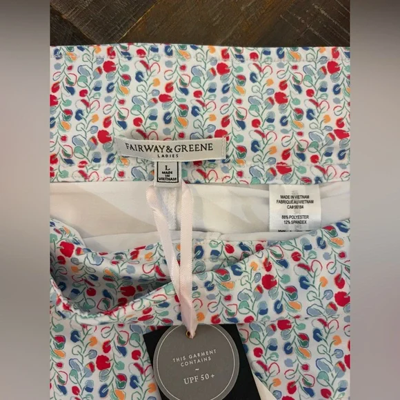 Fairway & Greene Paradise Floral Skort L UPF 50 Golf Tennis Athletic Skirt Short - Picture 9 of 14